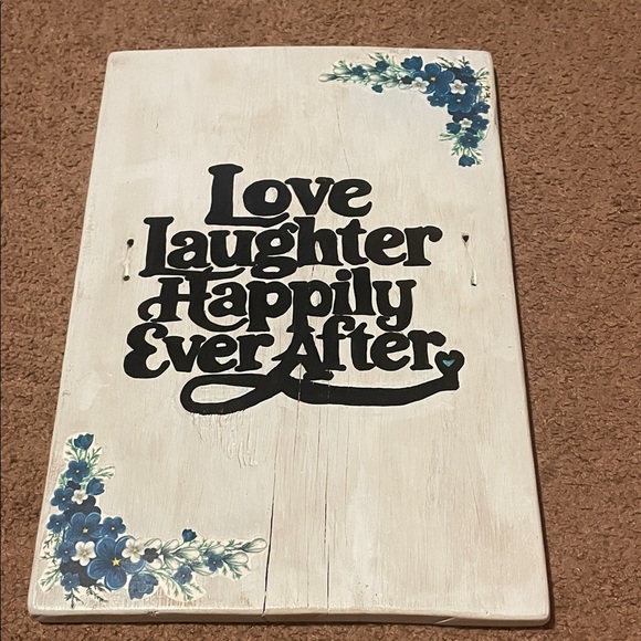 Floral reclaimed barn wood wall Decor with Quote - Picture 1 of 3